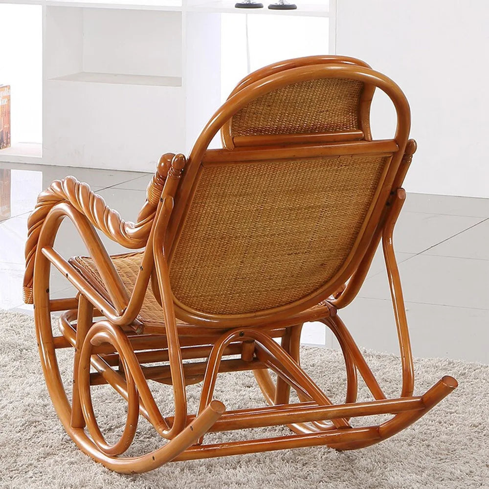 Style Interior Outdoor Living Room Furniture Natural Rattan Rocking Chair