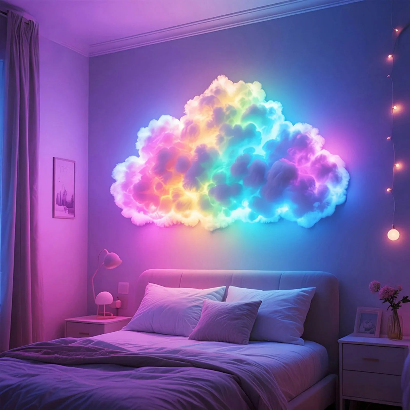 3D Big Cloud Lightning Light USB-Powered LED Cloud Light for Adults Kids Bedroom Home Decor