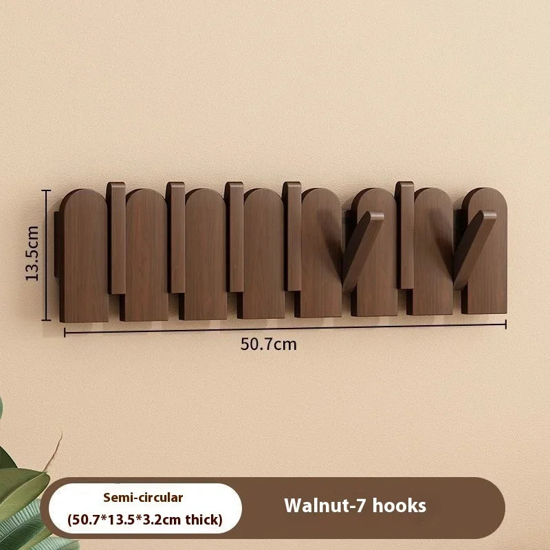 Wooden Piano Key Coat Hooks - Wall Mounted Entryway Hangers for Door & Foyer - Creative Wooden Wall Organizer for Keys & Clothes