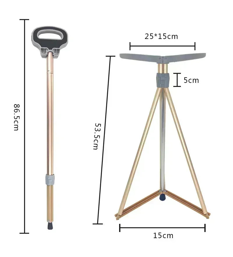 2024 New Multi Functional Mountaineering Cane Outdoor Folding Aluminum Alloy Cane Mobile Power Bank