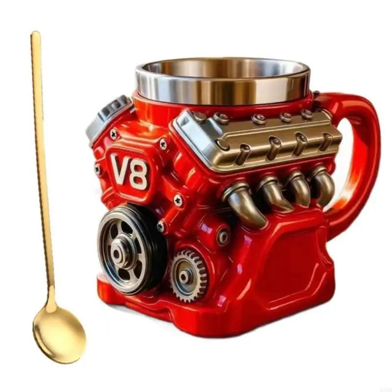 Unique Engine Molded Coffee Cup 11 Fluidounce for Hot Beverages Car Fan Present Rosin and Untarnished Substance Decorative Part