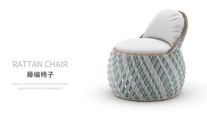 Nordic PE Rattan Woven Beach Chairs Terrace Garden Outdoor Chairs Light Luxury High-end Outdoor Furniture Patio Leisure Chair