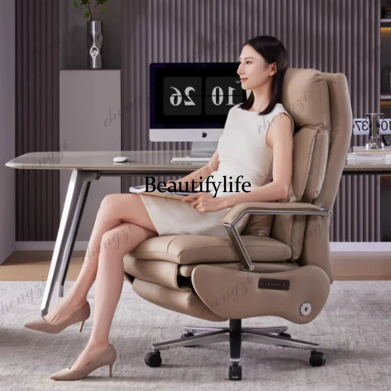 CC  Wheels Massage Office Chair Nordic Leather Modern Comfortable Design Chairs Recliner Computer Silla De Escritorio
