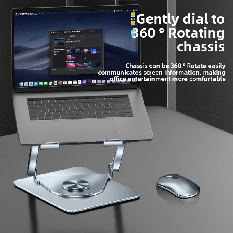 Carbon Steel 360 Rotating Laptop Stand Desktop Height Adjustable Computer Heightening Fan Cooling Bracket