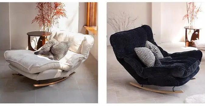 Light Luxury Rocking Chair Adult Recliner Lazy Lounger Single Sofa for Balcony Living Room Home Leisure Indoor Outdoor Furniture