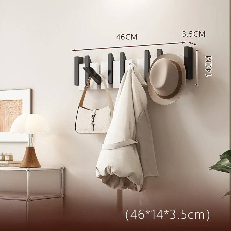 Piano Key Coat Rack Solid Wood Clothing Storage Racks Wall Mounted Clothes Organizer Hanger Entrance Hall Home Furnitures