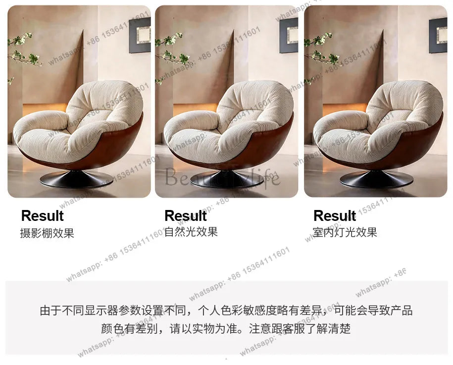 XX Medieval Sofa Chair Living Room Balcony Household Light Luxury High-end Nest Chair Fabric Single Rotation