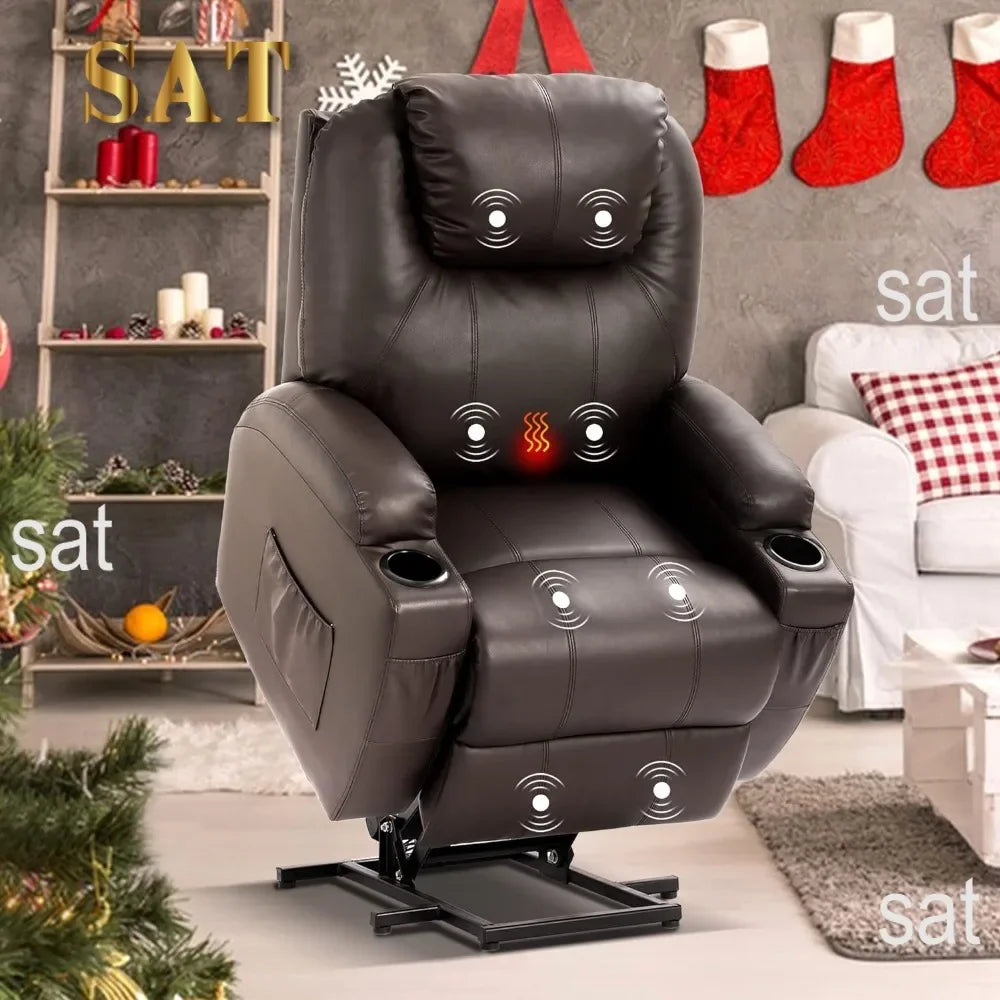 For Power Lift Recliner Chair with Massage, Single Sofa, Home Theater Seating with Heat and Vibration Sofa, Recliner Chair