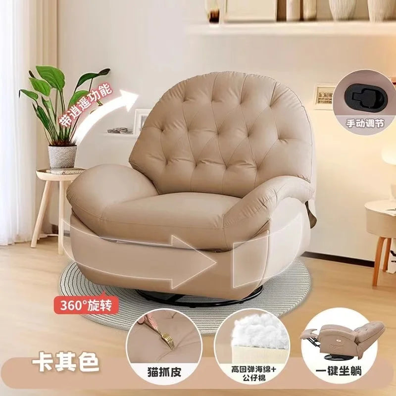 Hestora Electric Recliner Lounge Chair Multi Functional Lazy Rocking Sofa Seat Space Saving Single Chair for Living Room Balcony