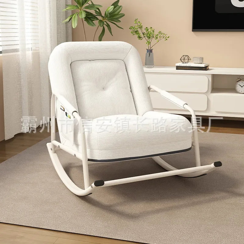 Rocking Chair Recliner Lazy Sofa Balcony Leisure Chair Living Room Light Luxury Adult Comfortable Single Home Kennel