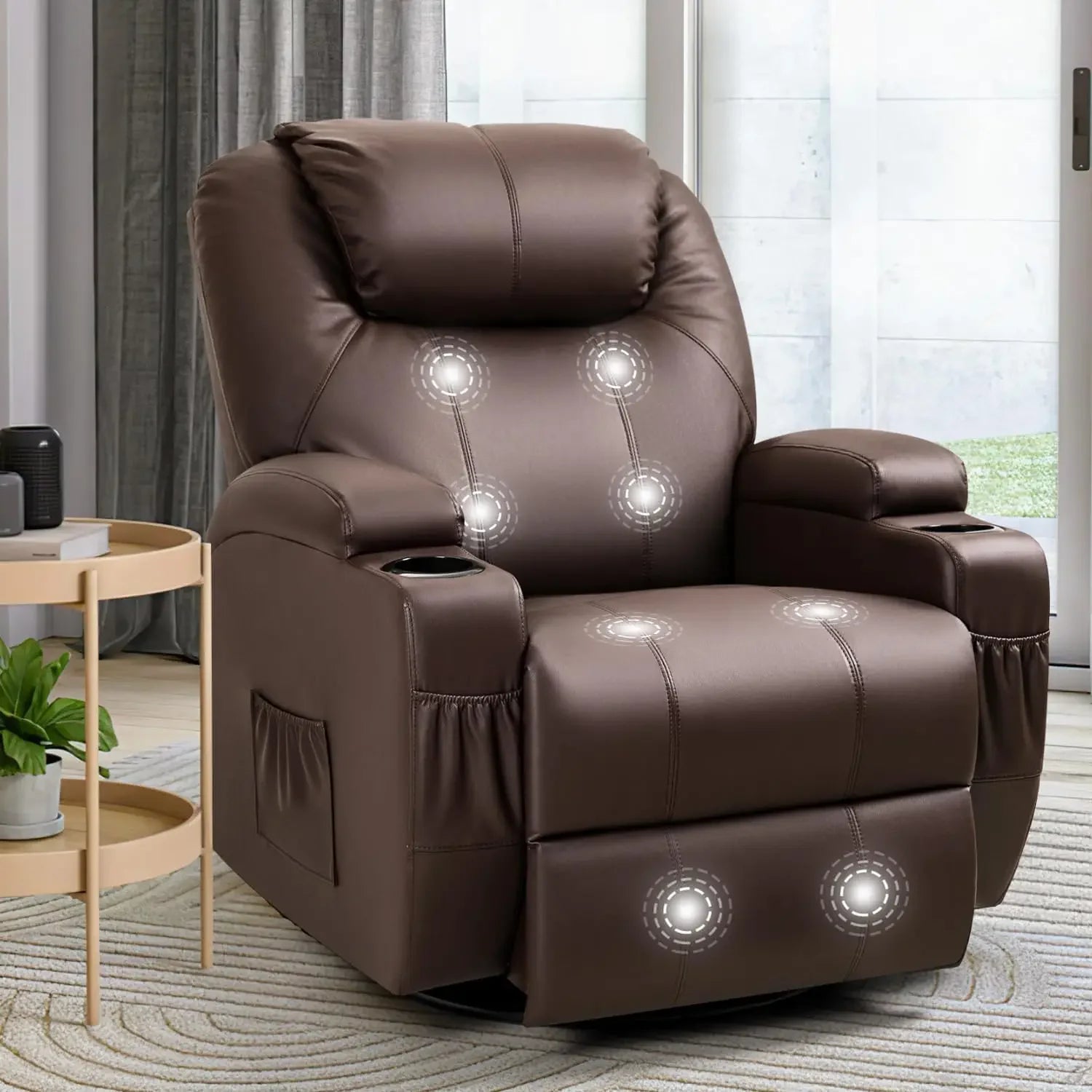 Recliner Chair,Rocking Chair with Massage and Heat,360° Swivel Recliner Chairs for Adults,for Bedroom,Nursery,Living Room Chairs