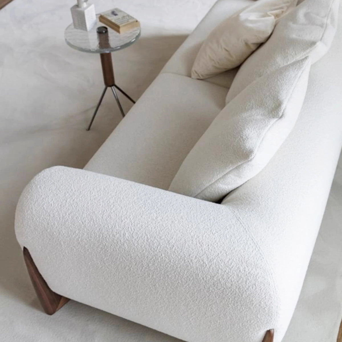 # Nordic Modern Luxury Cream White Sherpa Living Room Sofa Set Velvet Modular 3-seater Apartment Villa Hotel Leisure Sof