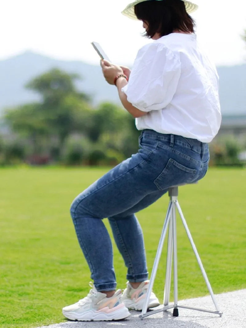Collapsible Trekking Pole Chair, Portable 2 in 1 Hiking Stick with Seat, Lightweight Aluminum for Outdoor Fishing Camping