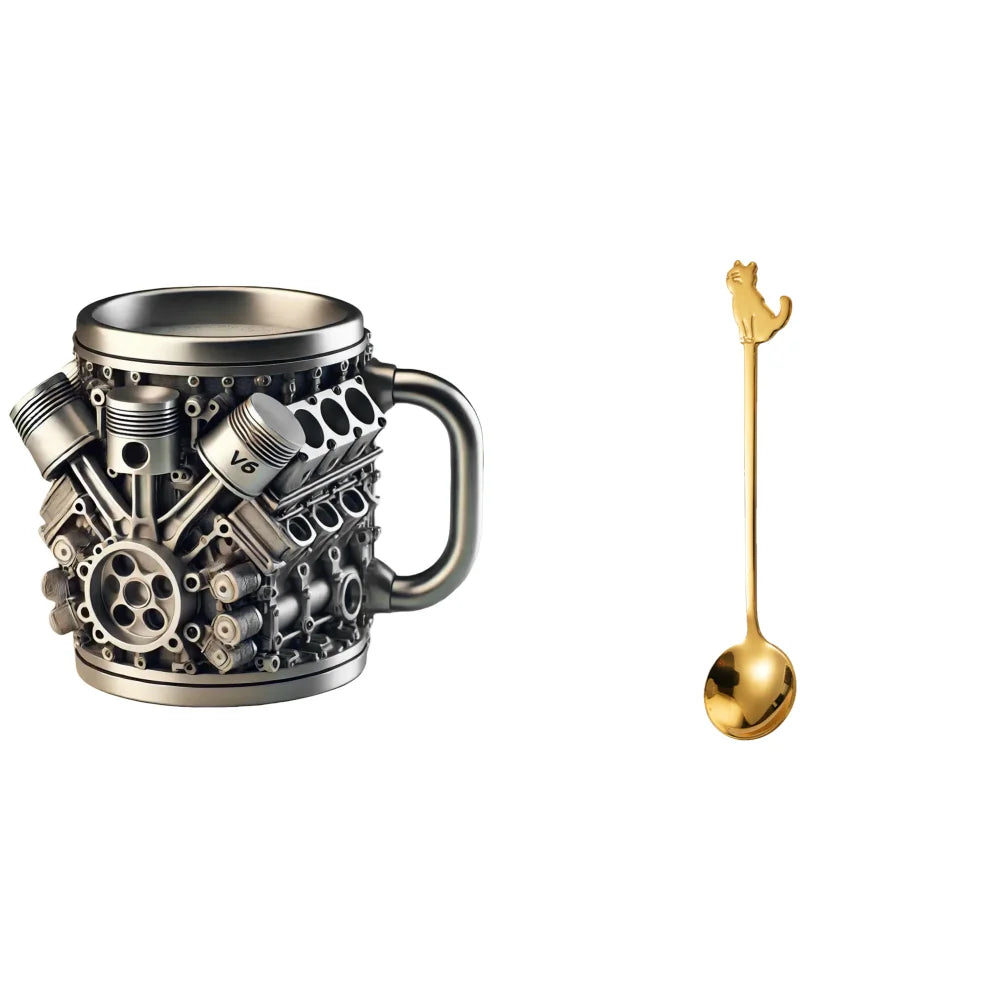Car Engine Coffee Cup Stainless Steel Coffee Mug Cocktail Beer Mug Drinkware Gifts For Men Car Lovers For Home And Office Bar