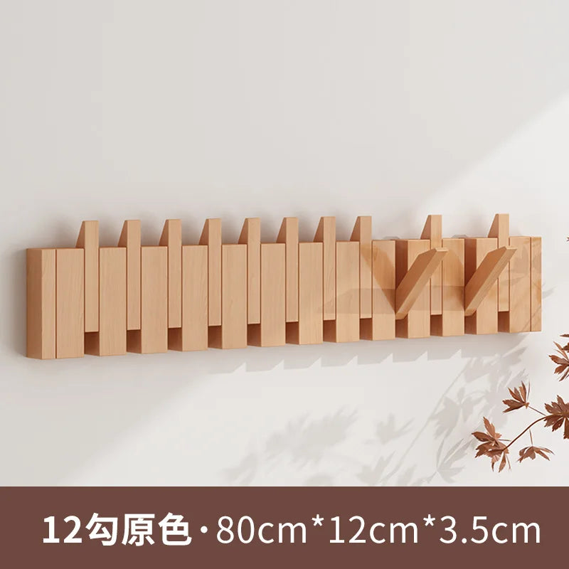 Piano Key Coat Racks Solid Wood Clothes Hanger Bedroom Entrance Wall Hanging Coat Rack Household Hat Bag Collection Furniture