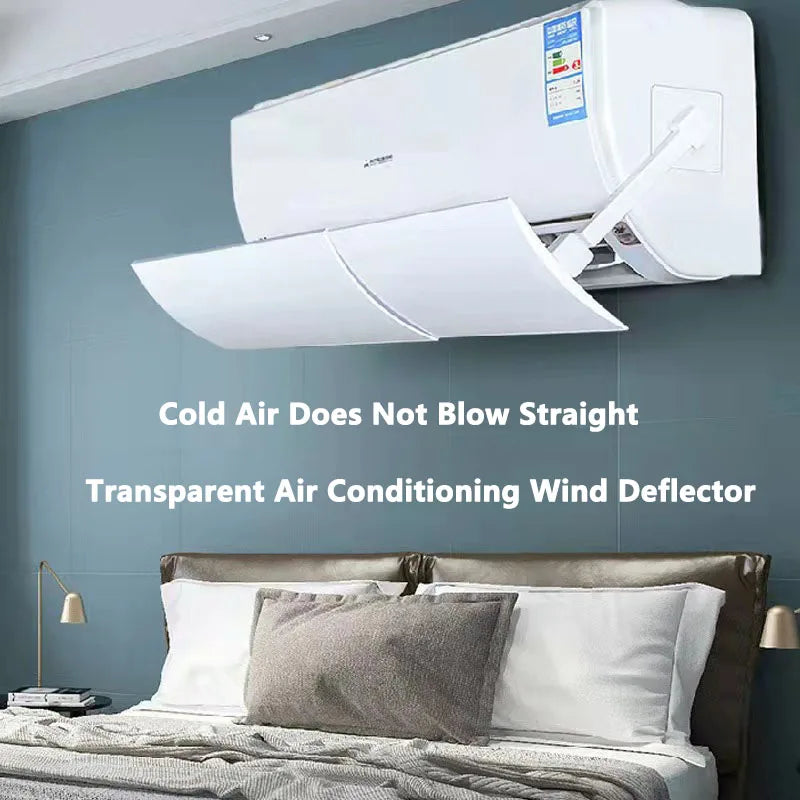 Retractable Air Conditioning Windshield, Infant Anti-Direct Blowing Wind Guide Dust Cover, Punch Free Air Conditioner Cover