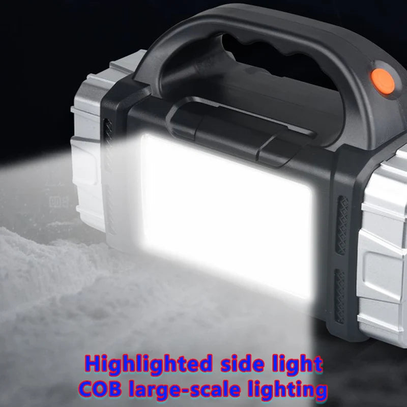 Multifunctional portable Solar handheld lamp side light waterproof multiple lighting mode high power rechargeable LED flashlight