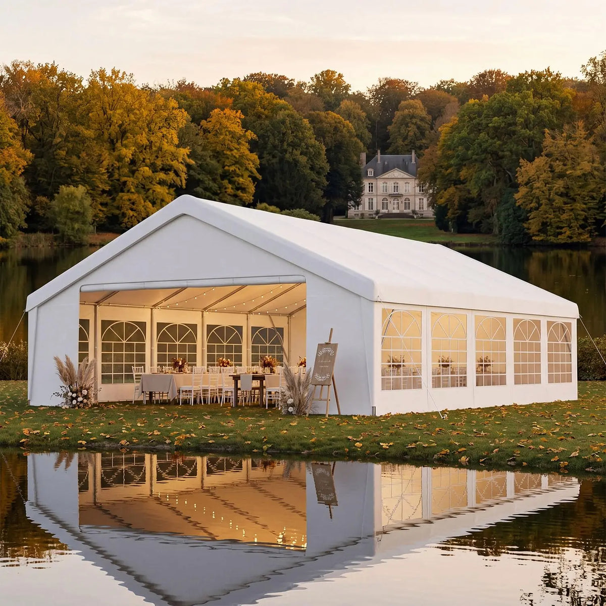 20x30 Party Tent,Heavy-Duty Canopy Tents for Parties Weddings Events Removable Sidewalls,Roll-up Door,Waterproof, Customized