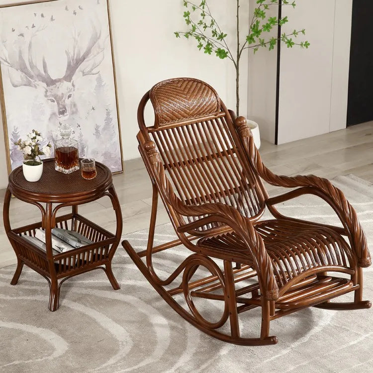 Balcony    lazy rocking recliner old-fashioned elderly high-end  woven free  household rocking