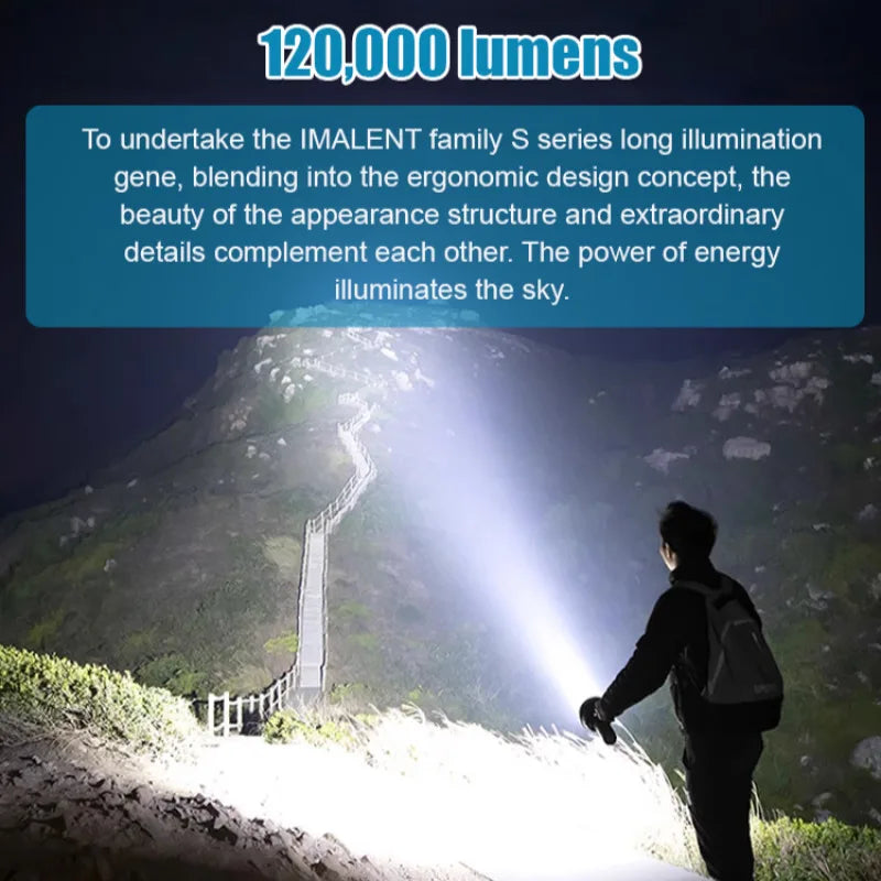Multi-functional Lighting Flashlight Strong Light Searchlight Solar Rechargeable Flashlight Super Bright Outdoor Long-range Lamp