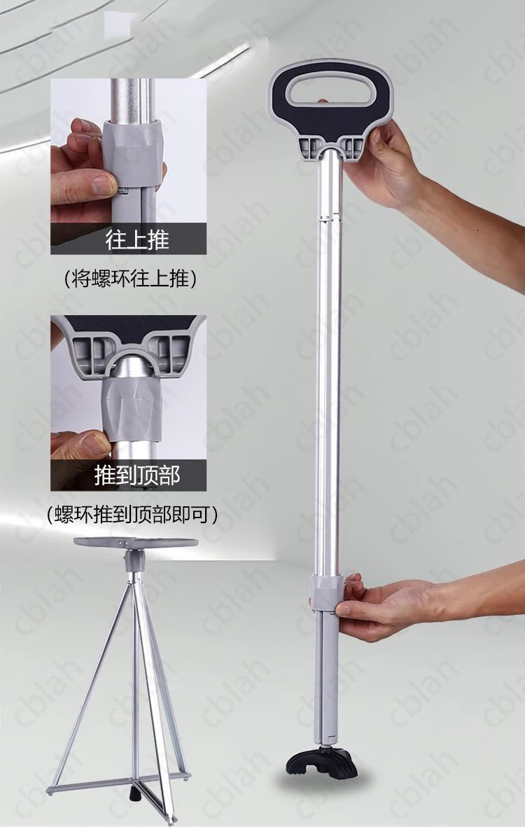 Aluminium alloy Cane stool Climbing and hiking cane Elderly people taking walks for leisure Mountaineering and hiking tools
