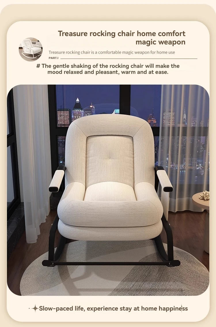 ASwinging Chair, Lounge Chair, Adults Can Sleep, Creamy Style Dog House Rocking Chair, Single Lazy Person, Home Small Sofa