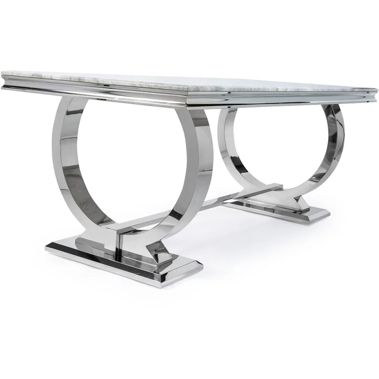 ！@Luxury Round Marble Dining Table Set 4 Chairs