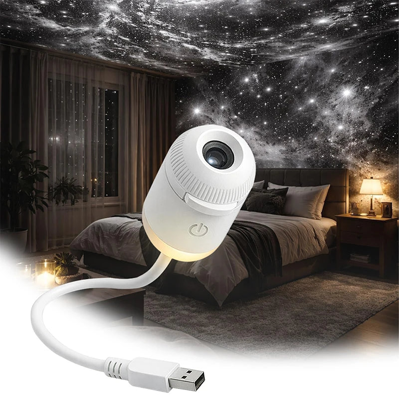 Smart Dynamic 5d Holographic Night Light Projector Galaxy Star Ocean Projector 360° Rotate Usb Dome Light For Bedroom Car Decor