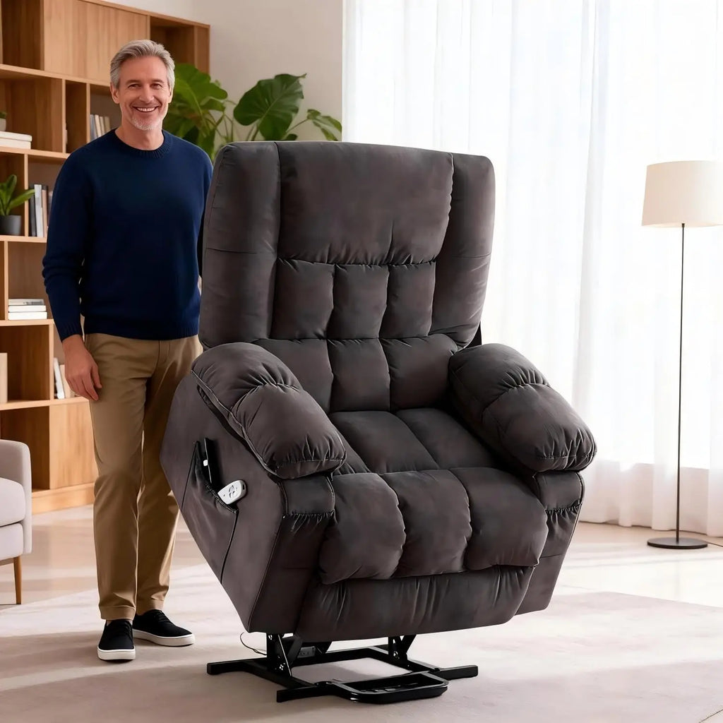 Power Lift Recliner Chair for Elderly with Vibration Massage and Heating Functions, Electric Recliner Single Sofa, Customized
