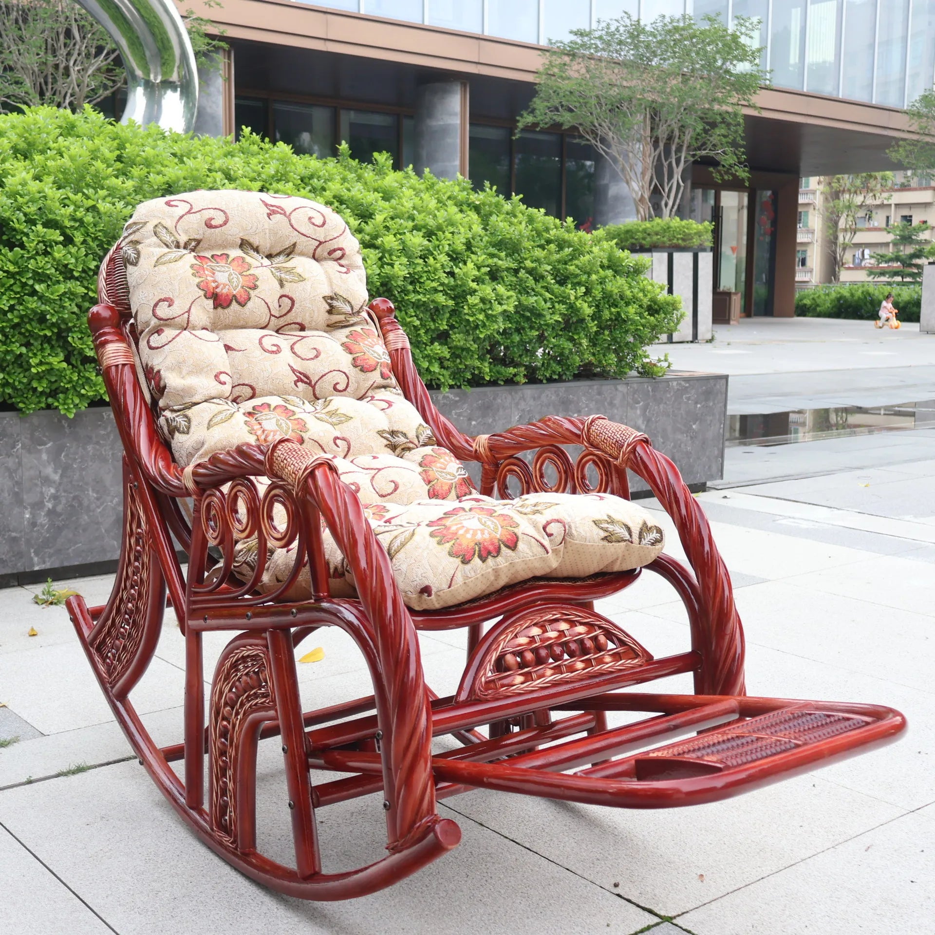 Balcony Siesta Elderly Natural Rattan Chair Rocking Chair Leisure Easy Chair Household