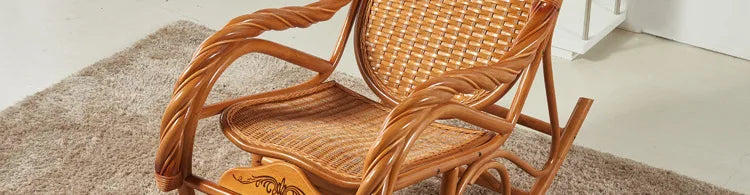 Rattan chair, rocking chair for the elderly, rocking chair for the lazy on the balcony, reclining chair, nap chair