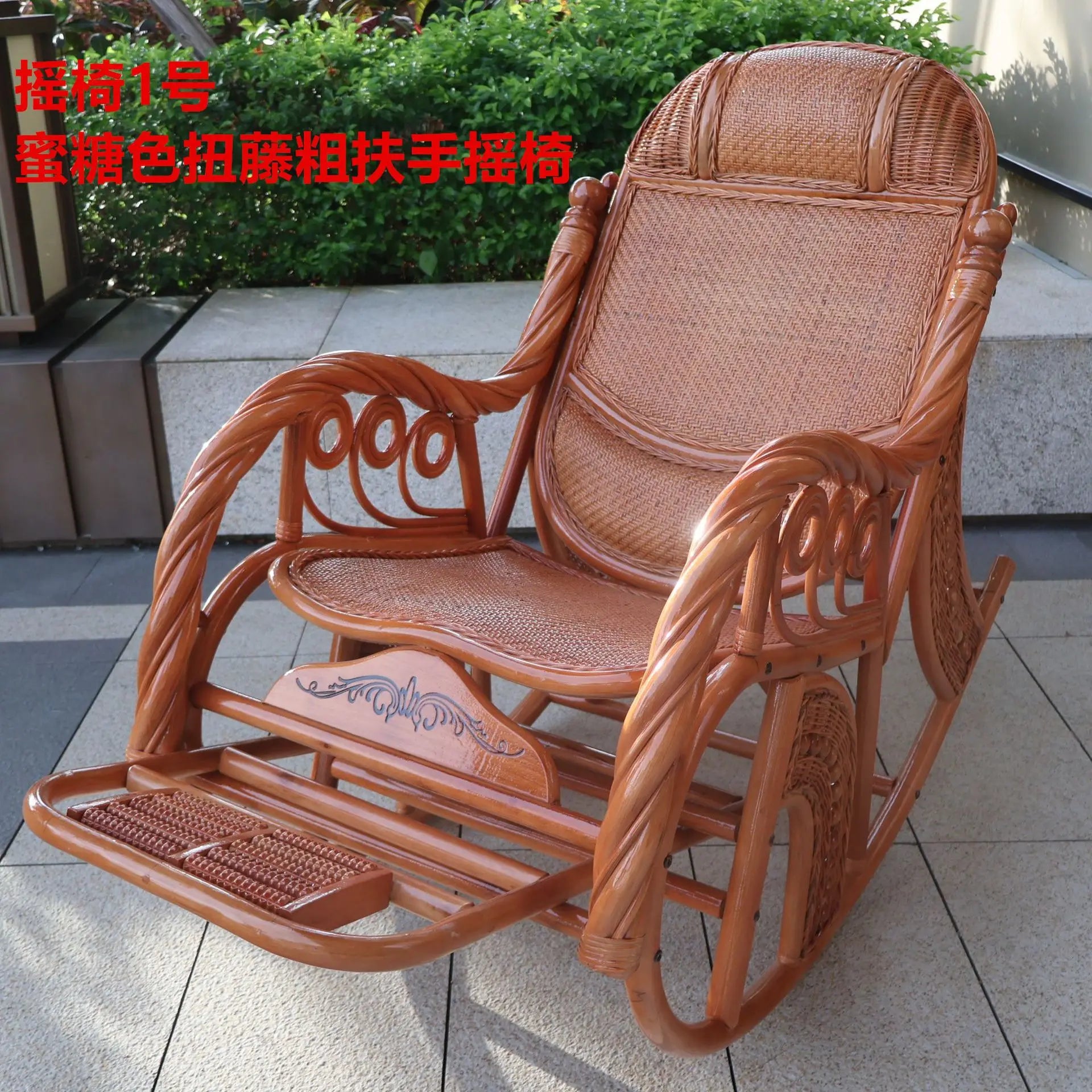 Natural rattan rattan household rocking chair recliner back recliner nap leisure household elderly free