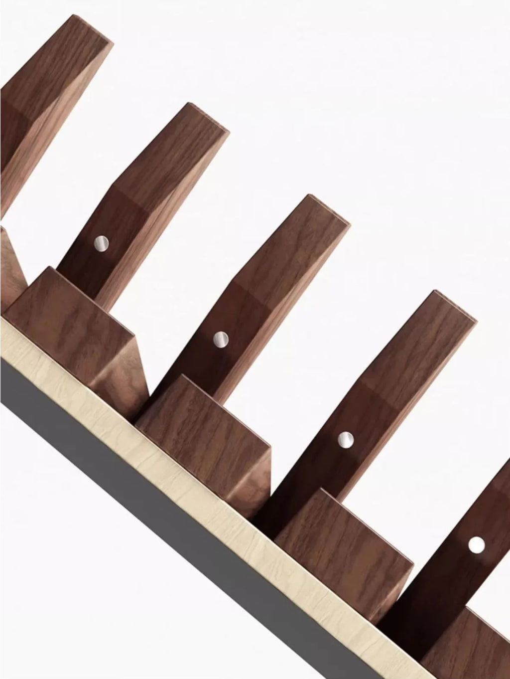 1PC Wall Mounted Black Walnut Coat Rack Solid Wood Clothes Hook Dropshipping Entrance Door Hanger Coat Rack Home Decor Furniture