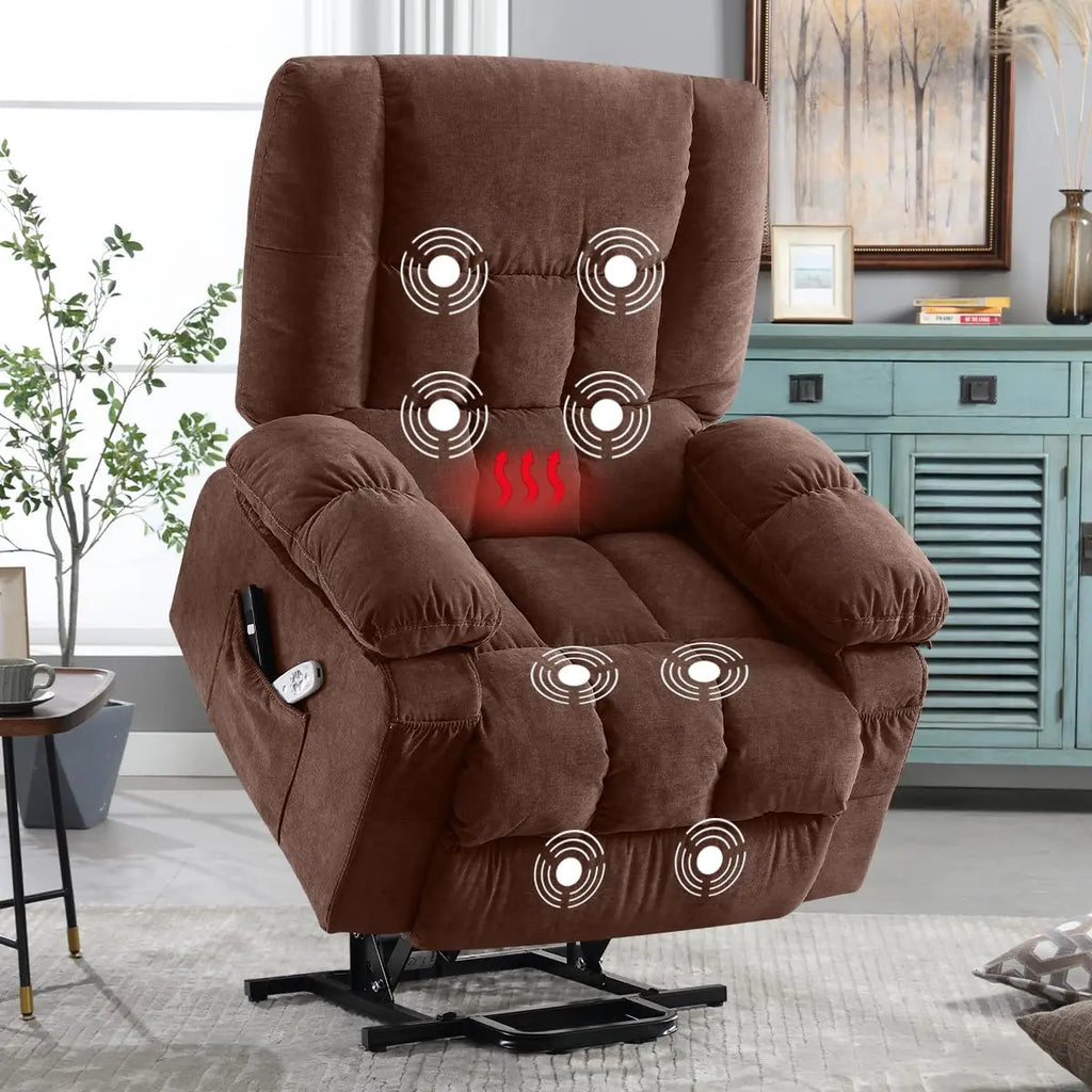Power Lift Recliner Chair for Elderly with Vibration Massage and Heating Functions, Electric Recliner Single Sofa, Customized