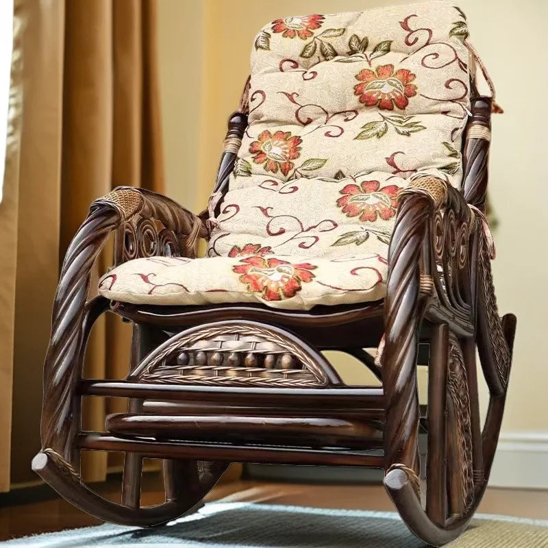 Balcony Siesta Elderly Natural Rattan Chair Rocking Chair Leisure Easy Chair Household