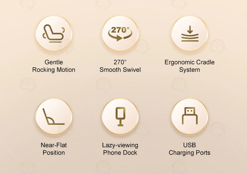 Luxury Lazy Style Relaxing Massage Sofa Chair 270 Rotating and Swinging Kneading Reclining Chair Sofa Chair with Massage
