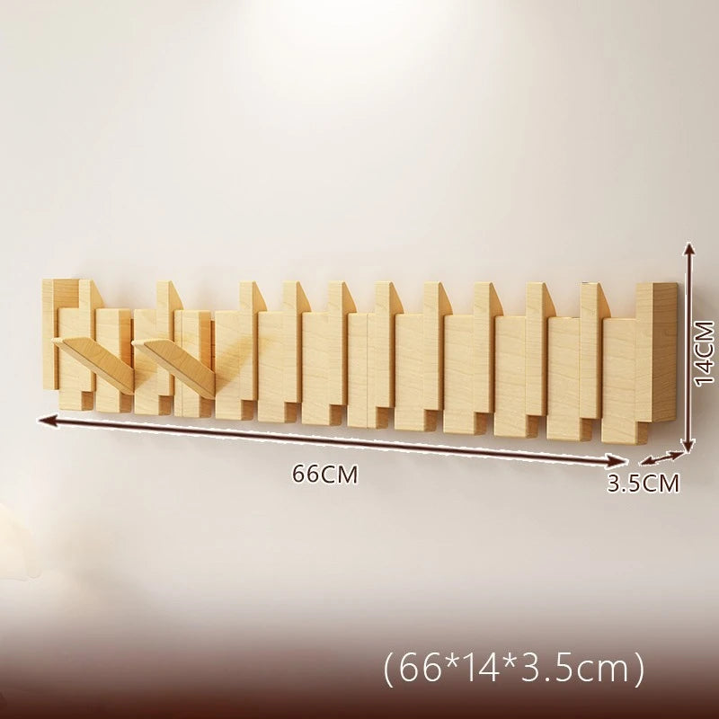 Piano Key Coat Rack Solid Wood Clothing Storage Racks Wall Mounted Clothes Organizer Hanger Entrance Hall Home Furnitures
