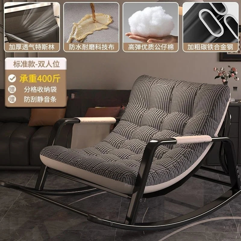 Double Rocking Chair Comfortable Recliner Adult Balcony Home Leisure Living Room Internet Celebrity Lazy Adult Nap Sofa Chair