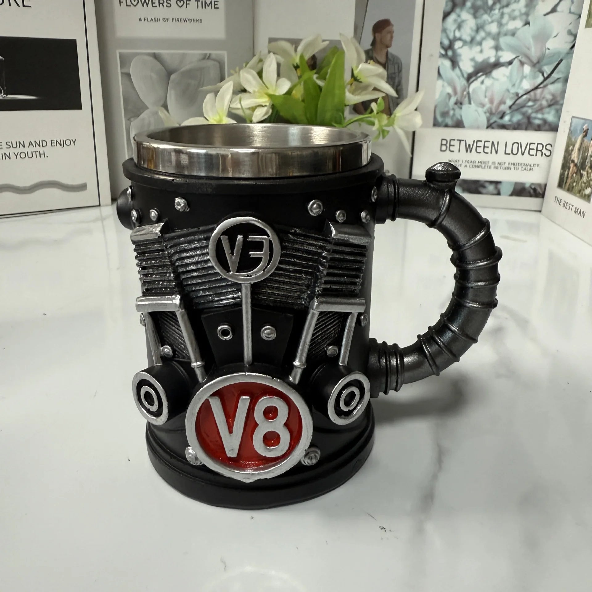 Mug Creative Resin Stainless Steel Water Cup Personalized Wine Glass Gift Decorative Ornament