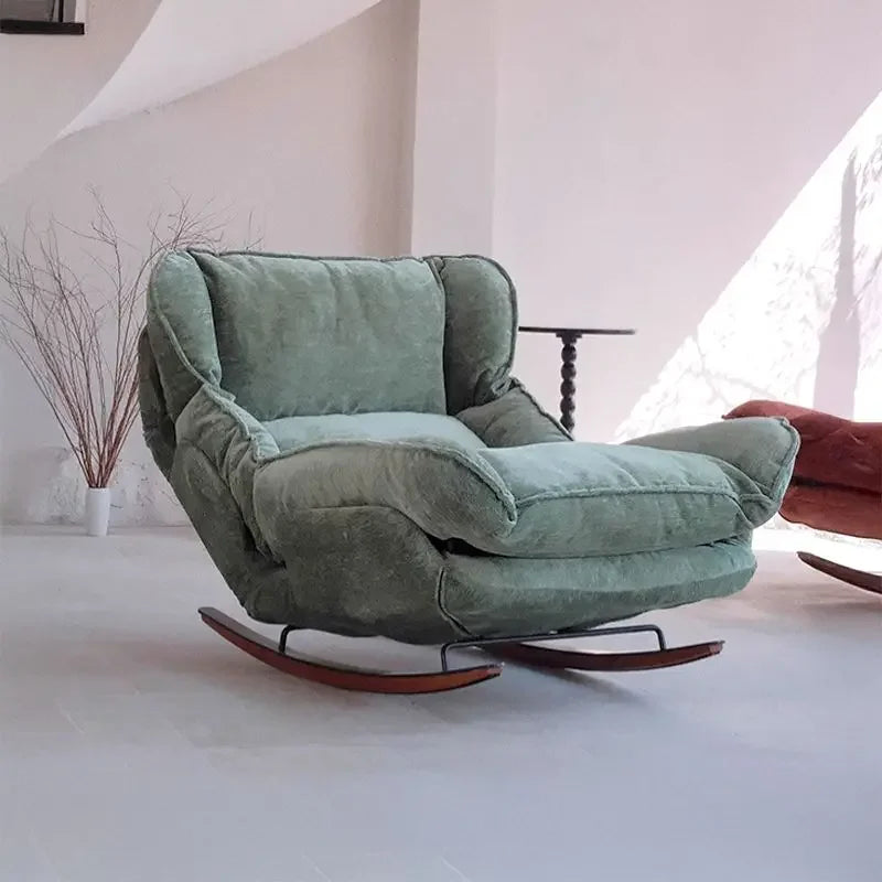 Lazy Sofa Adjustable Rocking Chair Single Leisure Recliner Comfort Single Lazy Sofa Chair for Balcony Bedroom Reading Napping