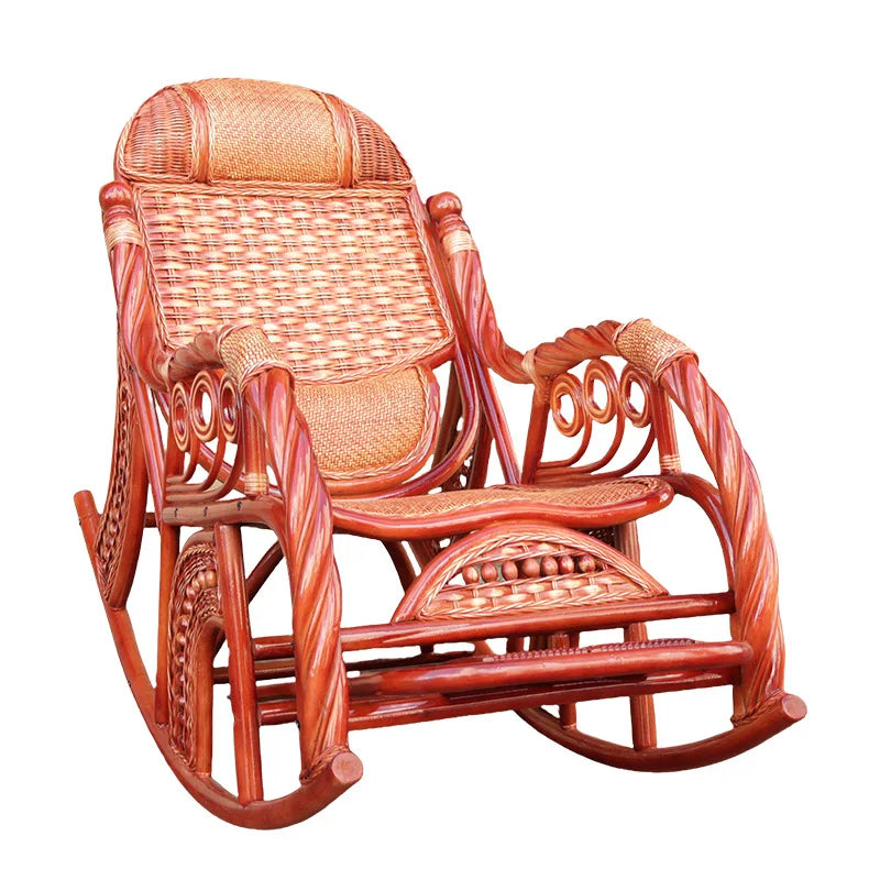 Balcony Siesta Elderly Natural Rattan Chair Rocking Chair Leisure Easy Chair Household