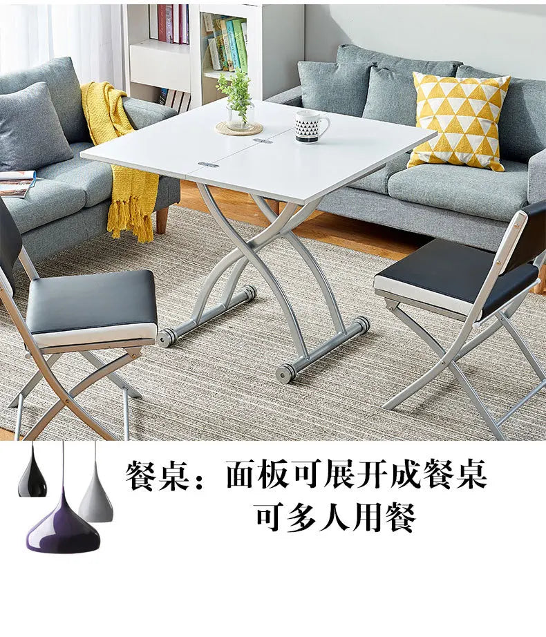 YFY  Activity Coffee Table Dining Table Integrated Small Apartment Folding Lifting Dual-use Movable with Wheels Two-in-One