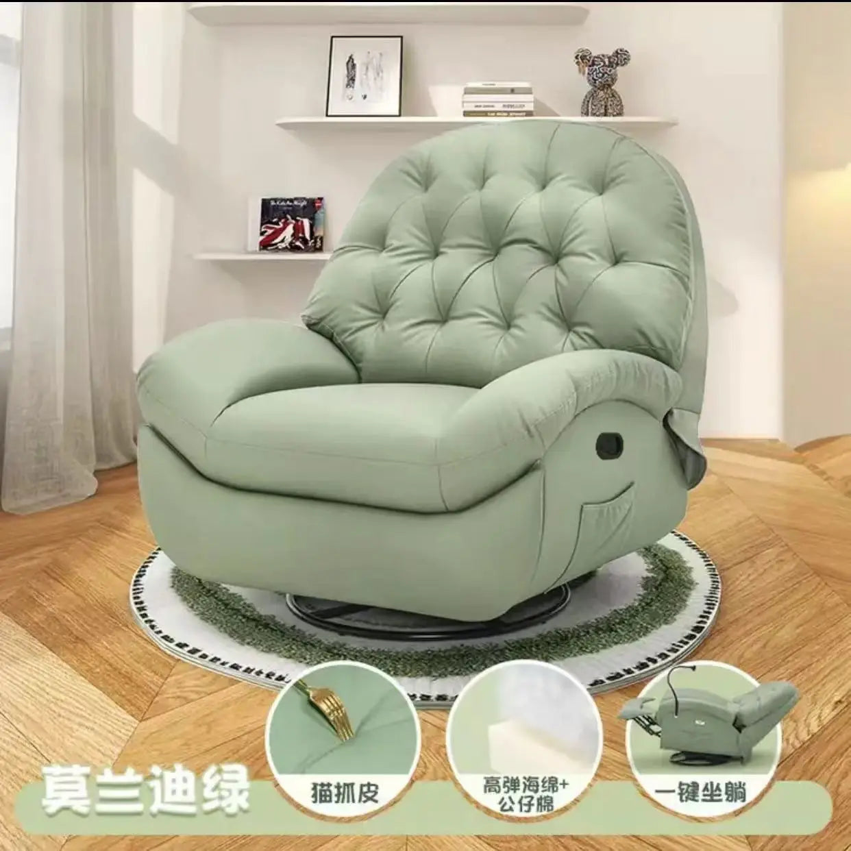 Lazy sofa sleepable and reclining living room bedroom sofa recliner multi-functional rotatable small  single sofa