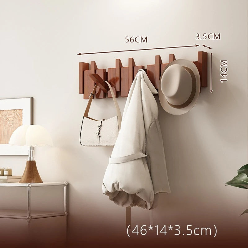 Piano Key Coat Rack Solid Wood Clothing Storage Racks Wall Mounted Clothes Organizer Hanger Entrance Hall Home Furnitures