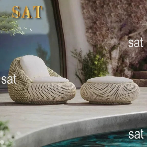 #Modern Outdoor Rattan Sofa Set Weather Resistant Eco-Friendly Durable Patio Furniture for Villa Garden Balcony B&B Hotel Park