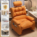 Soft Relaxing Armchair for Home Office Living Room Bedroom Adjustable Single Sofa Chair with Caster Cozy Reclining Lounge Chairs