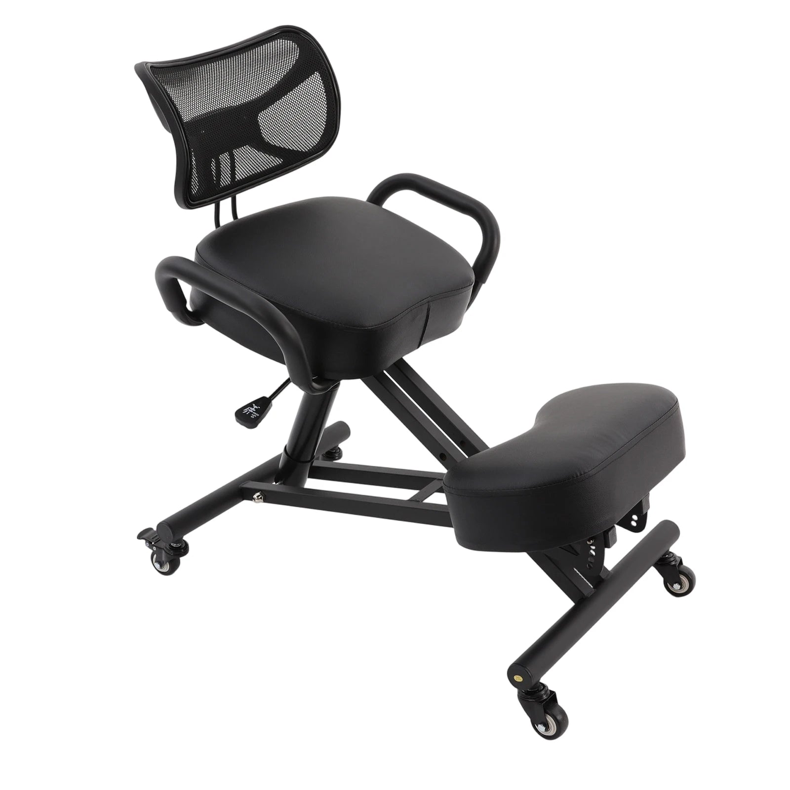 Ergonomic Kneeling Chair with Back Support, Height Adjustable Kneeling Posture Chair, Rolling Kneeling Office Chair for Home Office Study Meditation