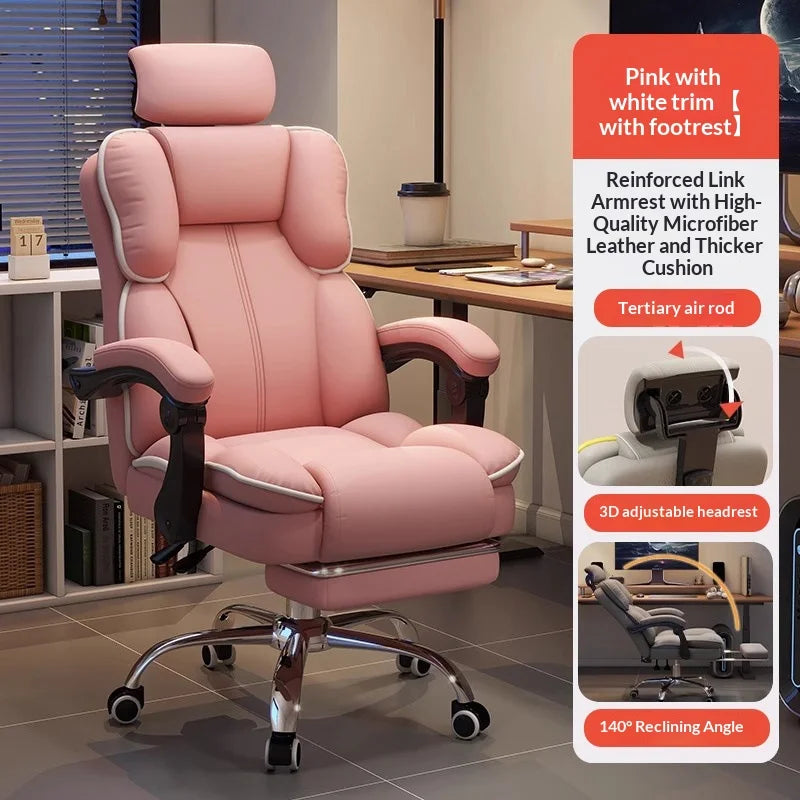 Ergonomic Office Chair Gaming Computer Desk Chair Adjustable Lumbar Swivel Headrest Breathable Mesh High Back Home Cadeira