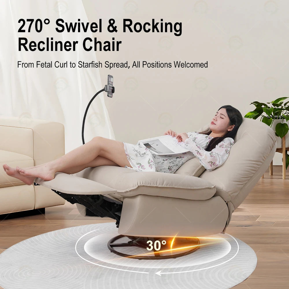 Luxury Lazy Style Relaxing Massage Sofa Chair 270 Rotating and Swinging Kneading Reclining Chair Sofa Chair with Massage