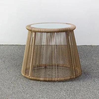 Terrace Rattan Chairs Tea Table Three Piece Set Modern Outdoor Furniture For Balcony Courtyard Garden Leisure outdoor Armchair